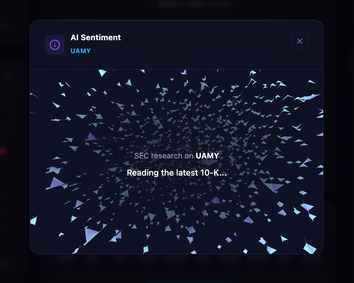 AI Sentiment demo (dark)